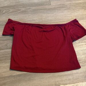 Mossimo Supply Co. Red Off-Shoulder Crop Top